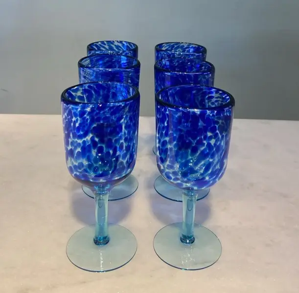 CONJUNTO DE TAÇAS AZUL 6 PEÇAS