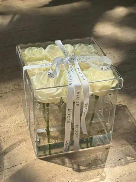 CAIXA ACRILICA  9 ROSAS