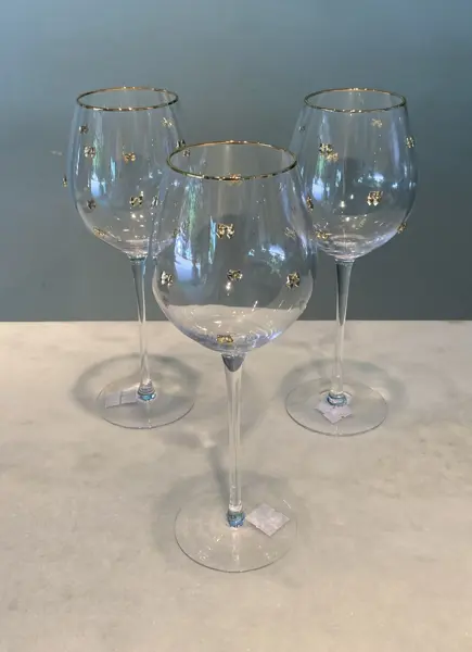 TAÇA COM LACINHOS DOURADOS  VINHO UNIDADE